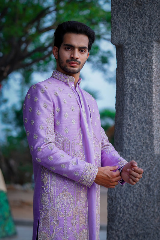 Vahana Ref Indo-Western with dupion kurta and twill silk puna pant