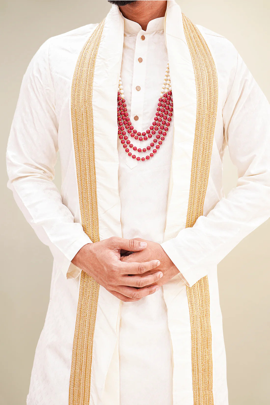 White Plain Pure Pattu Kurta Set