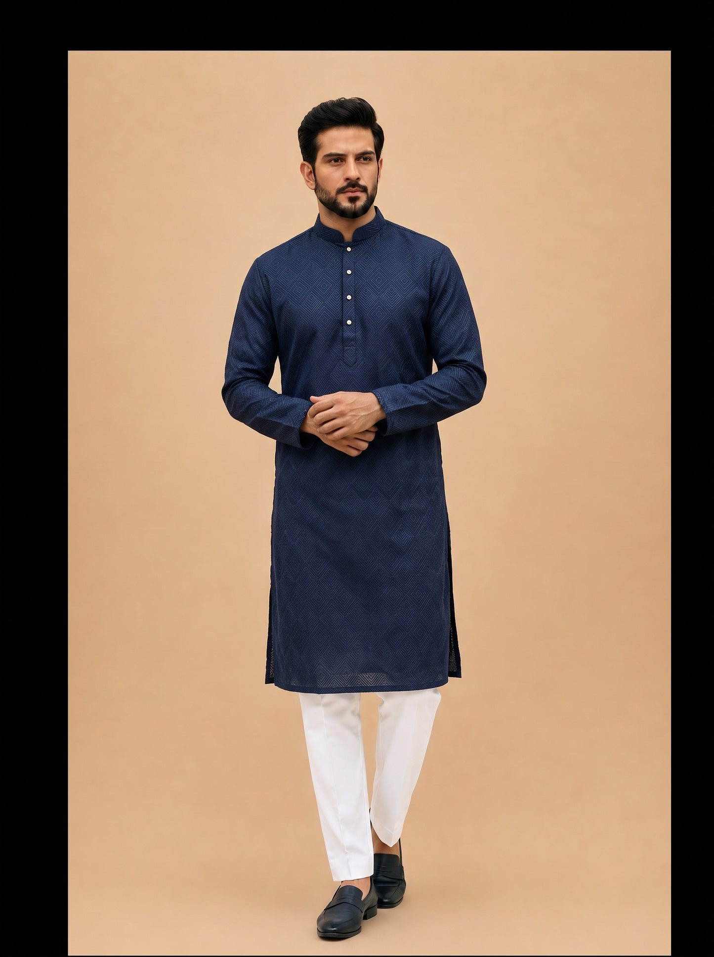 Obsidian Weave Textured Kurta