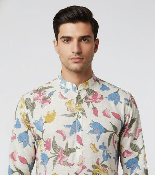 Floral all-over printed kurta