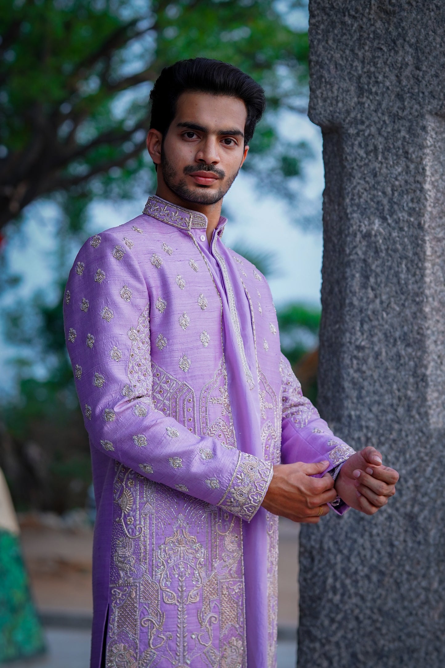 Vahana Ref Indo-Western with dupion kurta and twill silk puna pant