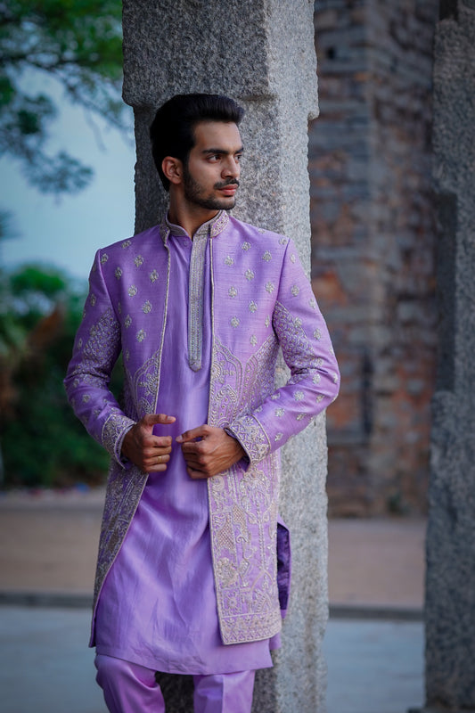 Vahana Ref Indo-Western with dupion kurta and twill silk puna pant
