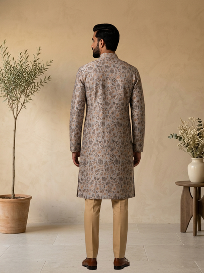Elegant Textured Floral Ethnic Kurta