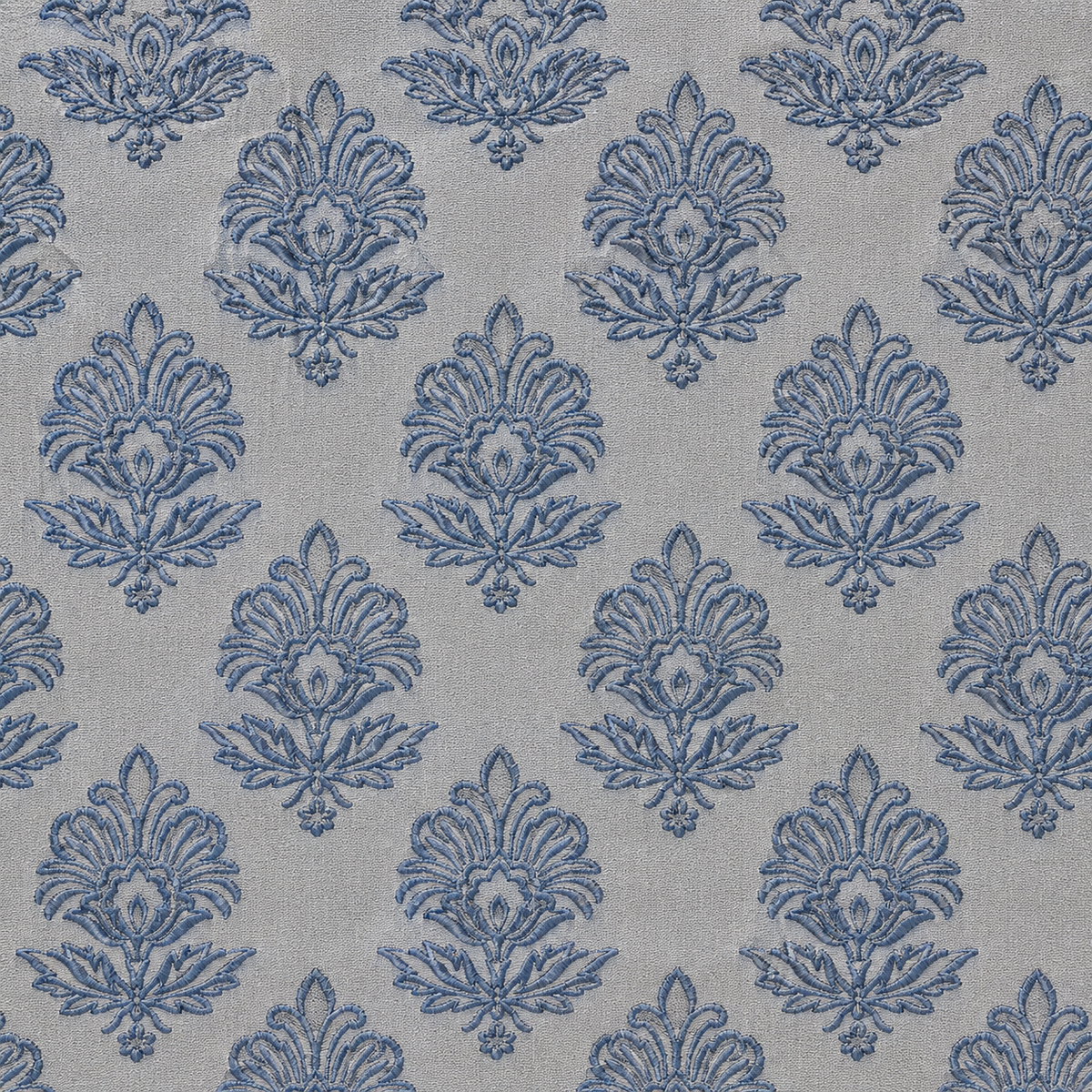 Silver-Blue Jacquard Kurta