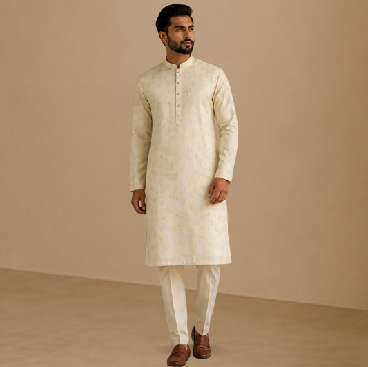 Elegant Textured Floral Ethnic Kurta