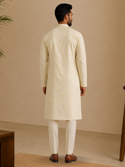 Elegant Textured Floral Ethnic Kurta