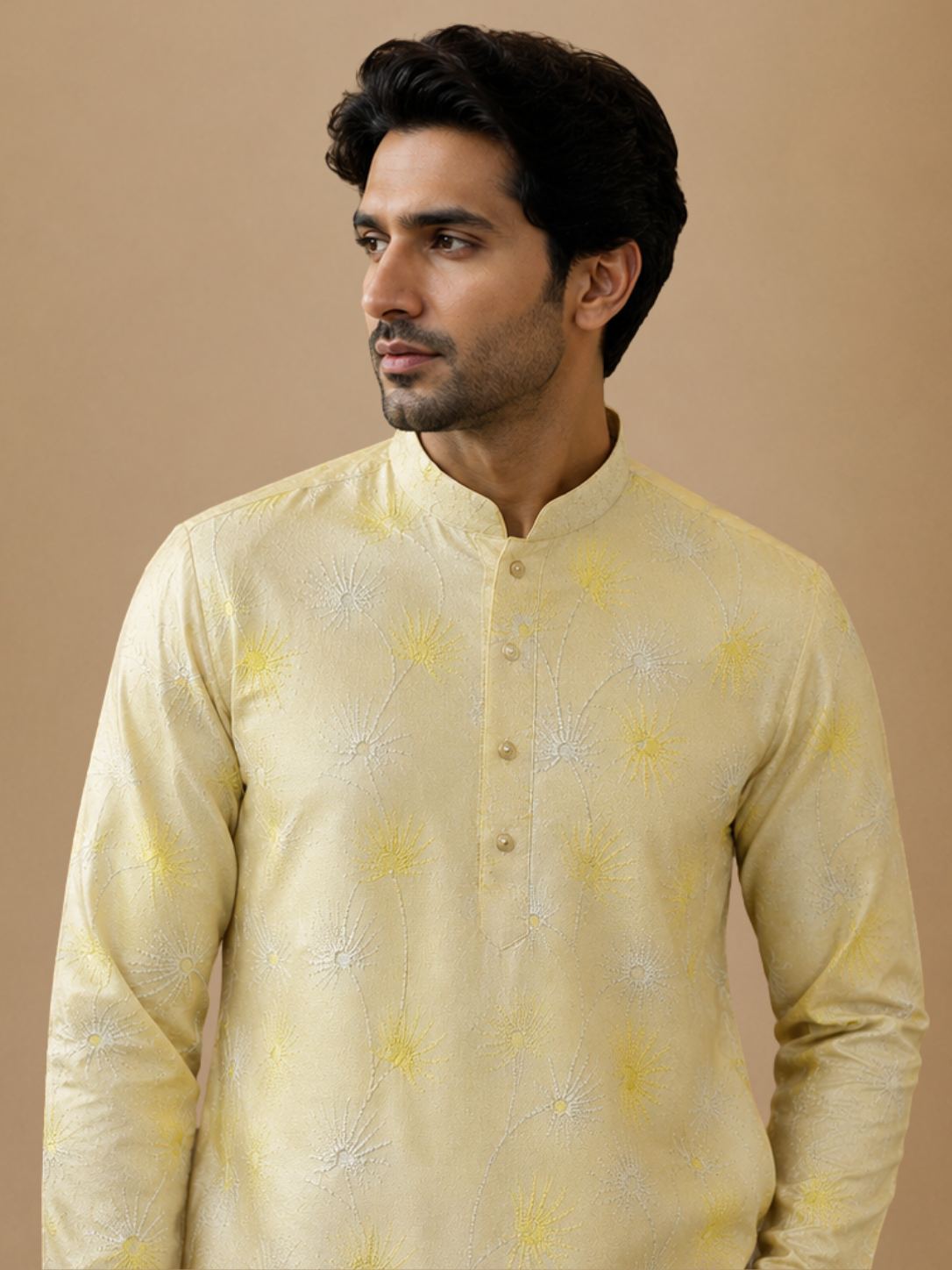 Elegant Textured Floral Ethnic Kurta