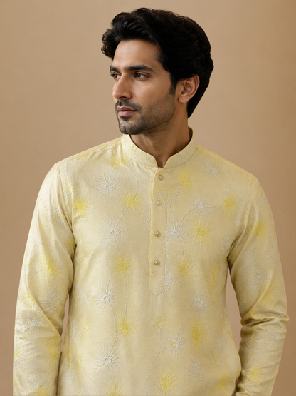 Elegant Textured Floral Ethnic Kurta
