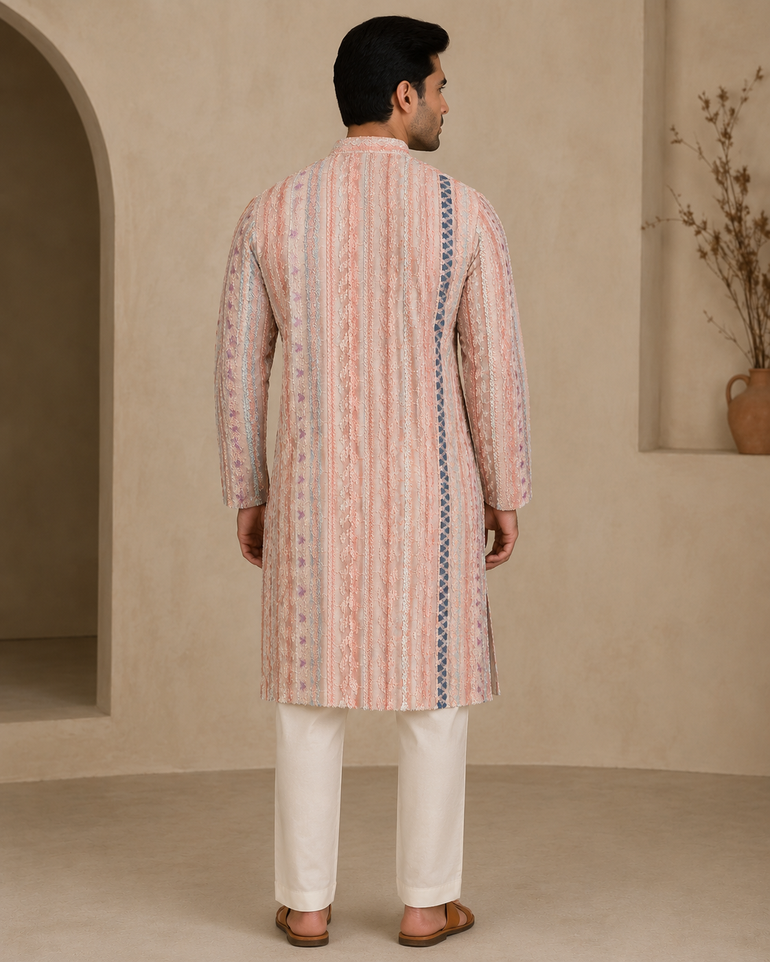 Pastel Blush Embroidered Kurta Set
