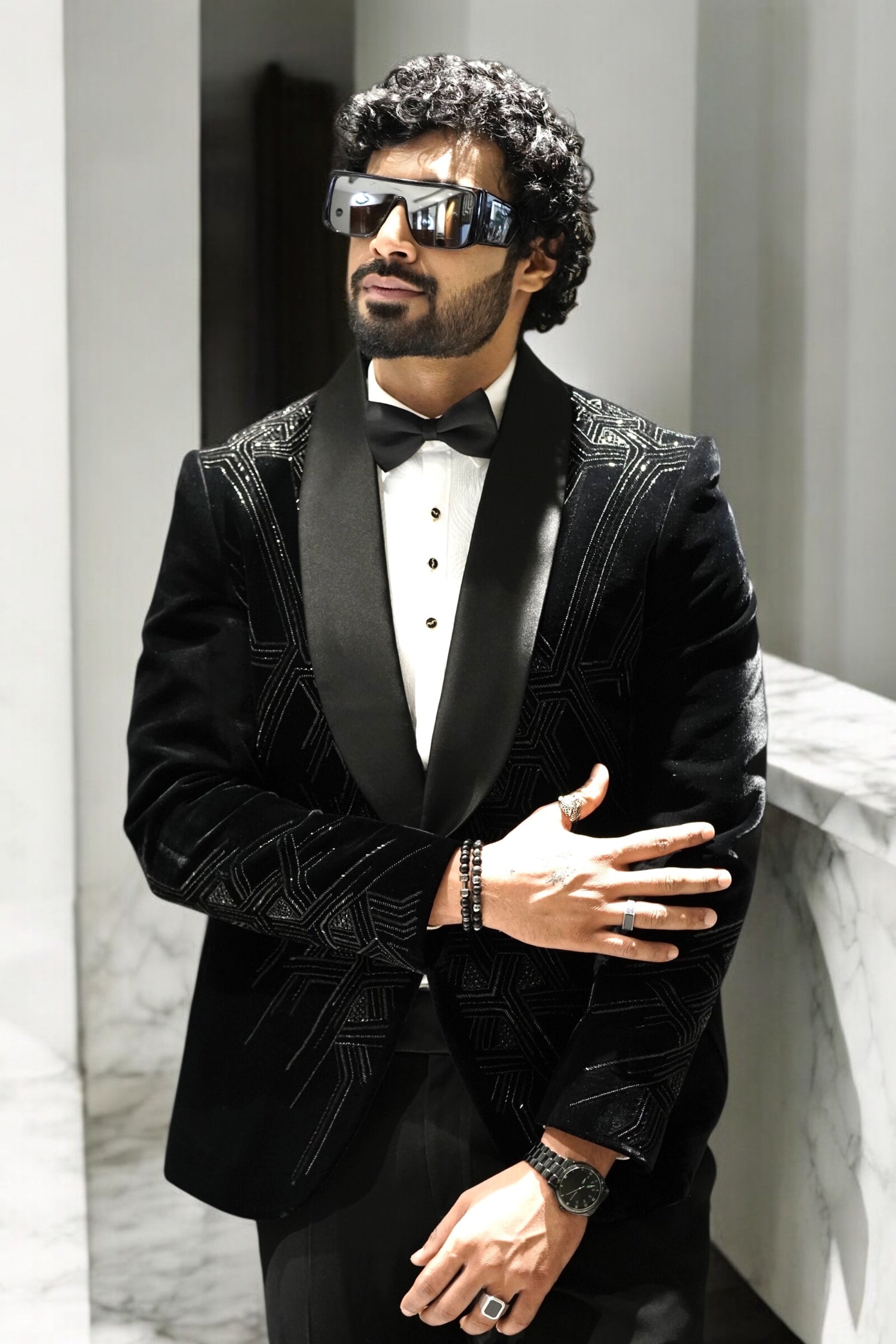 Black Velvet Designer Tuxedo | Premium Men's Tuxedo Mudraa Design LLC Black Velvet Designer Tuxedo | Premium Men's Tuxedo Mudraa Design LLC