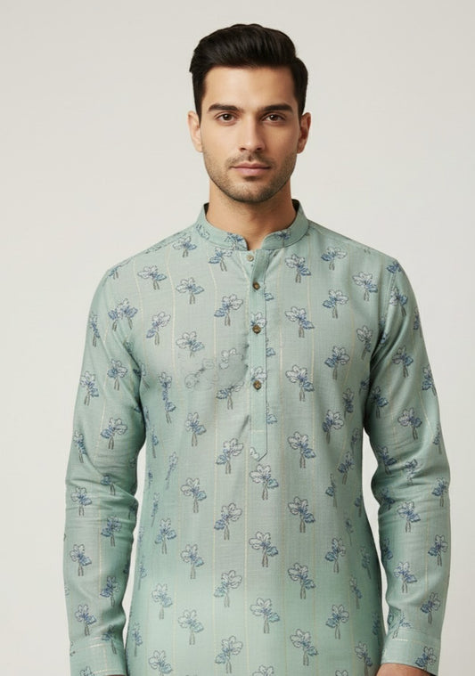 Printed Botanical Kurta