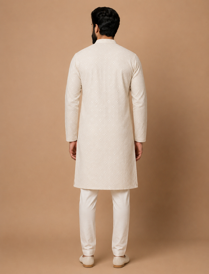 Ivory Blossom Heritage Kurta