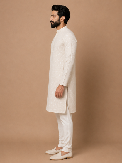Ivory Blossom Heritage Kurta