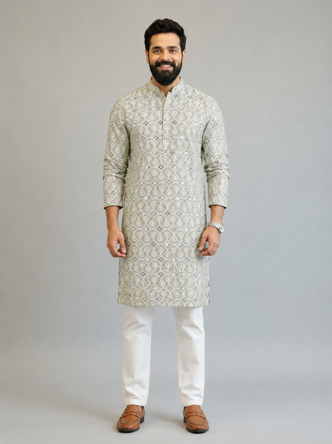 Sage Ivory Heritage Kurta