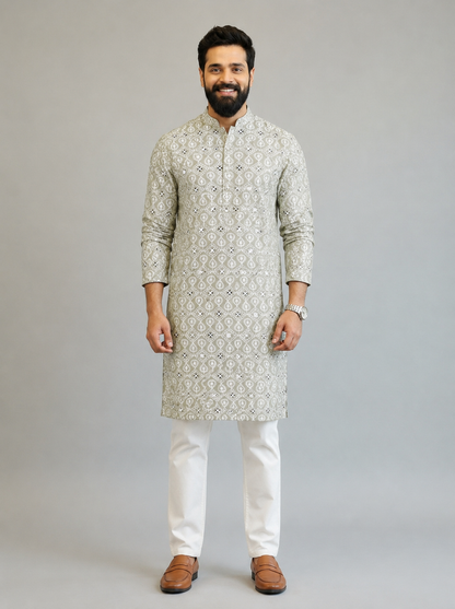 Sage Ivory Heritage Kurta