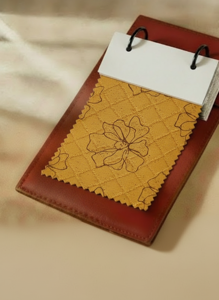 Mustard Yellow Self-Textured Kurta with Line-Art Florals