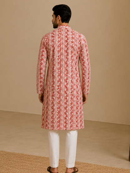 Rosé Garden Chikankari Kurta Set