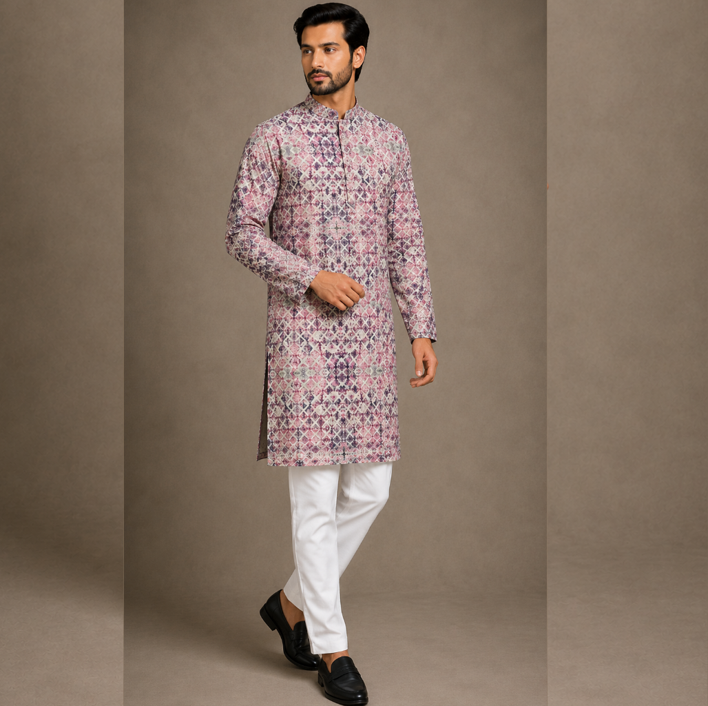 Rose Mosaic Printed Kurta Set