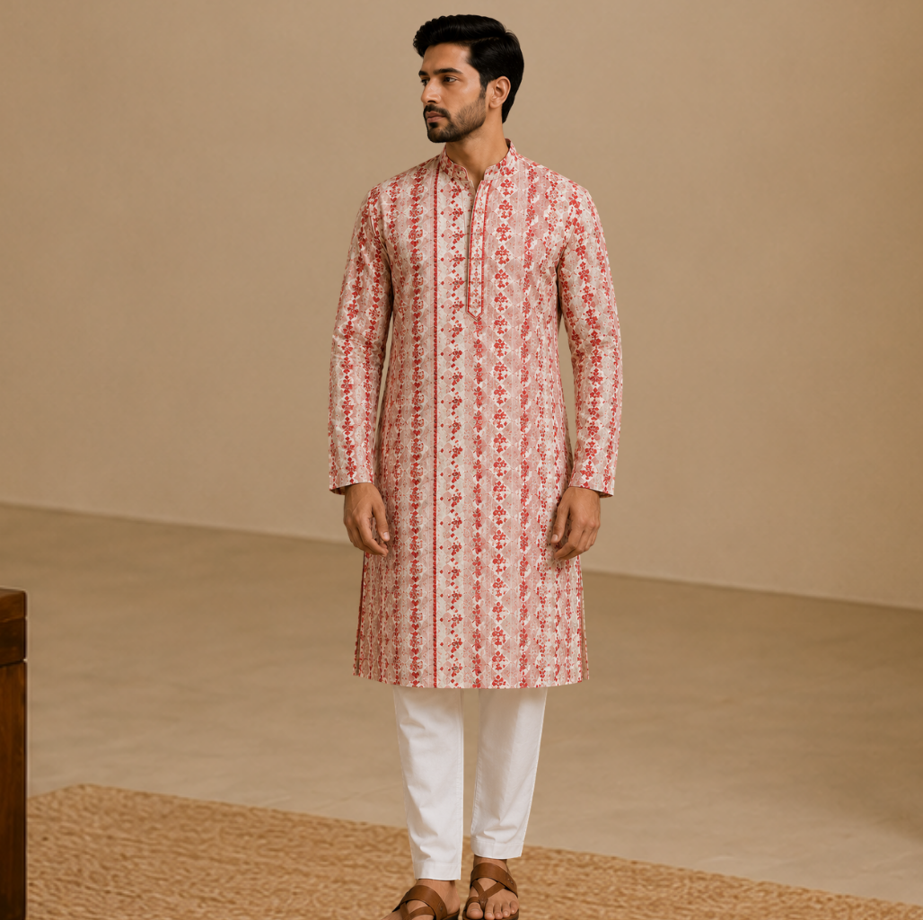 Rosé Garden Chikankari Kurta Set