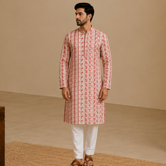 Rosé Garden Chikankari Kurta Set