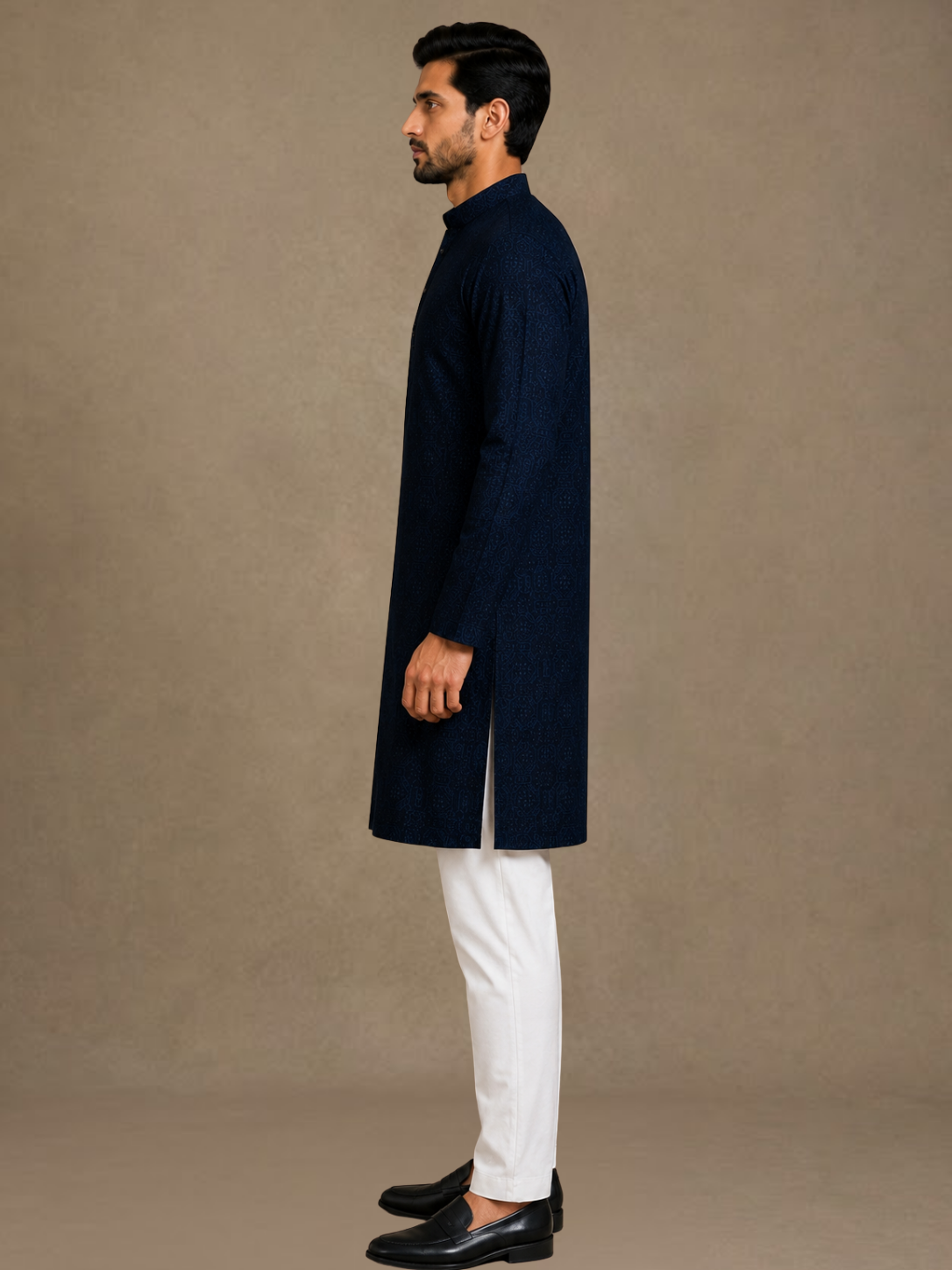 Midnight Azure Textured Kurta
